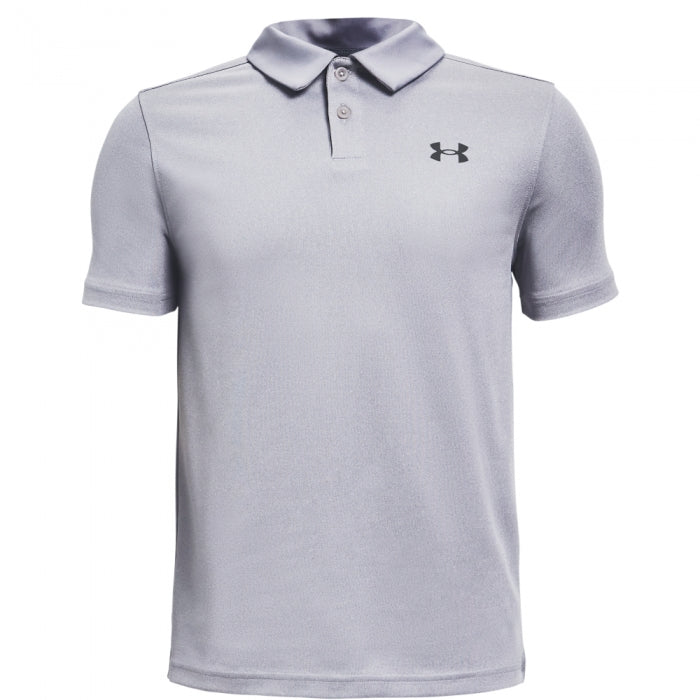 under-armour-youth-performance-stripe-polo-mod-grey | The Local Golfer |  Golf Apparel, Junior, Shirts, Under Armour | 59.99