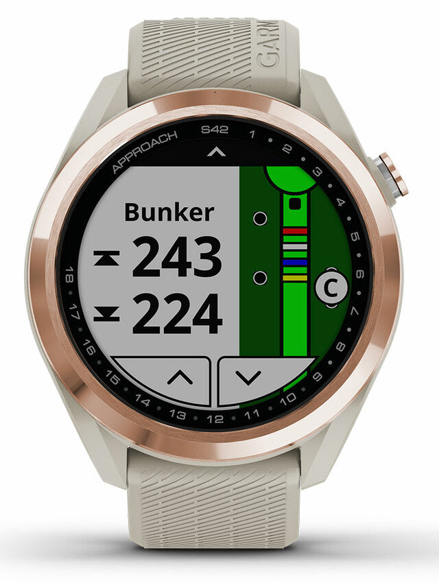 garmin-approach-s42-gps-rose-gold-light-sand-band | The Local Golfer |   |